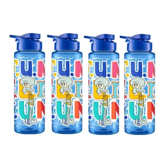 Kit 4 Squeeze Sport Azul 750ml Lula Molusco Funfun Garrafa Academia