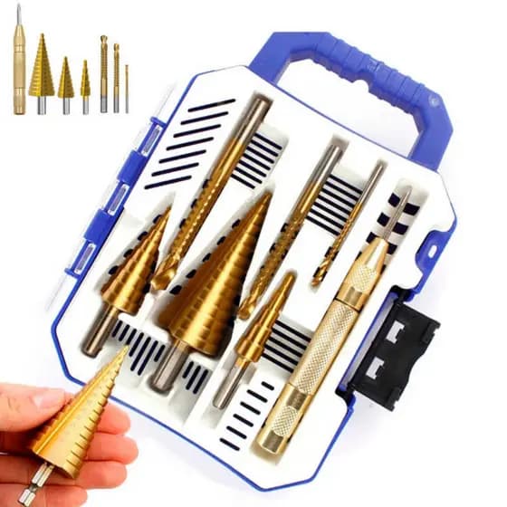 Kit Broca Escalonada Aço Jogo Profissional 7 Peças 4 A 32mm