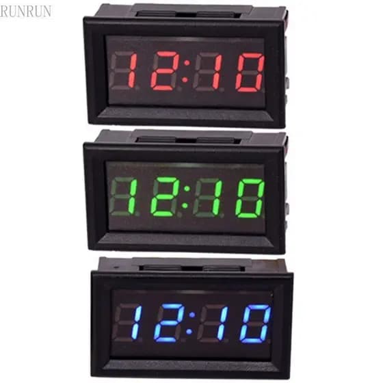 RUNRUN Relógio Digital Para Carro Auto Eletrônico LED Display 3 Cores