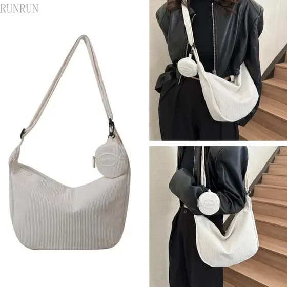 RUNRUN Ombro Elegantes Bolsa Crossbody Veludo Para Grils Work Travel