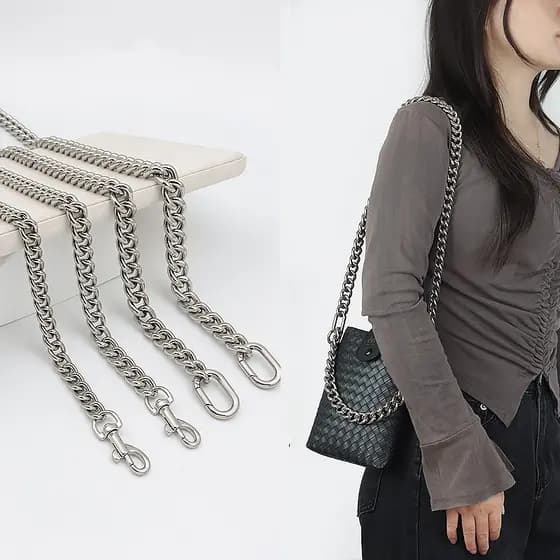 Acessórios De Corrente High-End Bags Bolsa Ultralight Silver Aluminum Metal Correia Metálica De Um Ombro