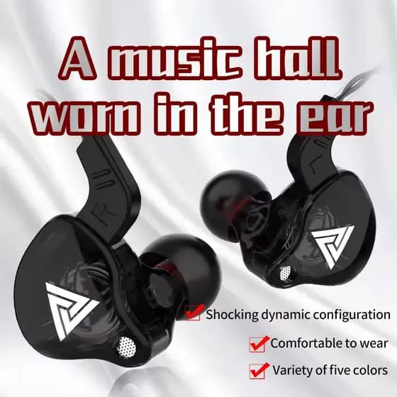 Fone de Ouvido QKZ AK6 Original com Microfone | HiFi Graves Potentes | Esportivo In-Ear