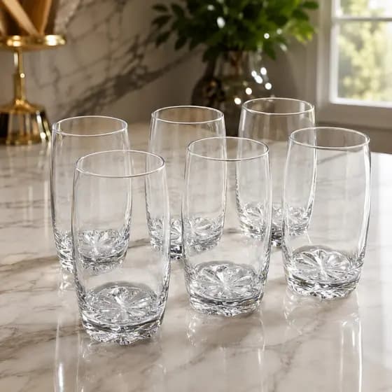 Jogo 6 Copos de Vidro Long Drink 385ml | Copos Altos para Água, Suco e Refrigerante