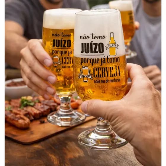 Taça de Vidro para Cerveja 300ml Personalizada Frase Divertida, Taça vidro 300ml personalizada com a frase “Não tomo j