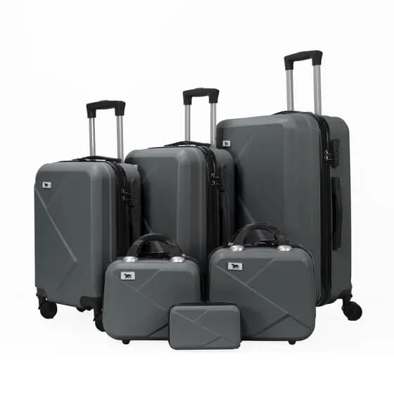 Kit 6 Malas / Frasqueiras/Necessaire De Viagem Bordo E Despacho ABS com Cadeado M2