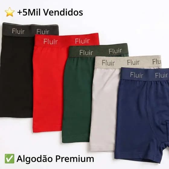 Kit 5 ou 3 Cuecas Boxer Masculina Algodão Premium Conforto Adulto