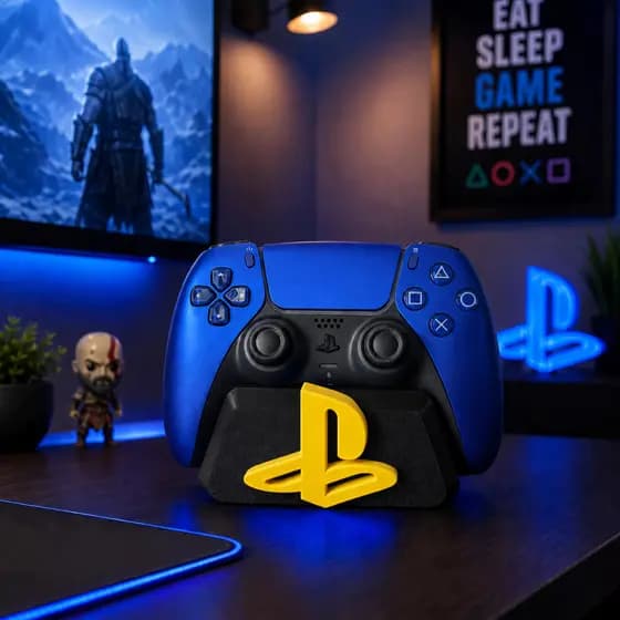 Suporte Controle PS5/PS4 PlayStation Gamer Organizador Porta Controle Setup Decoração 3D
