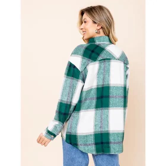 Camisa Casaco Xadrez Flanelado Premium Feminino Masculino Moda Inverno Casual Estiloso Quentinho