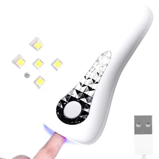 Mini Cabine Seca Esmalte Luz Led Para Unhas Secador Sem Fio 18W 5 Led Q5