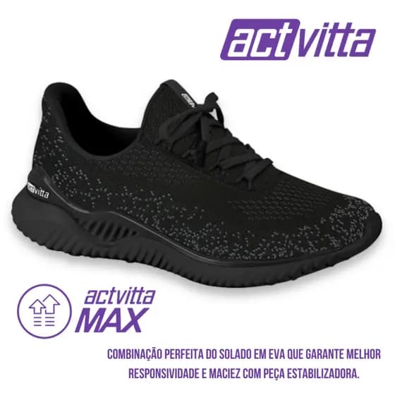 Tenis Feminino Esportivo Actvitta Original Academia Caminhada Corrida Dia a Dia Leve e Confortável