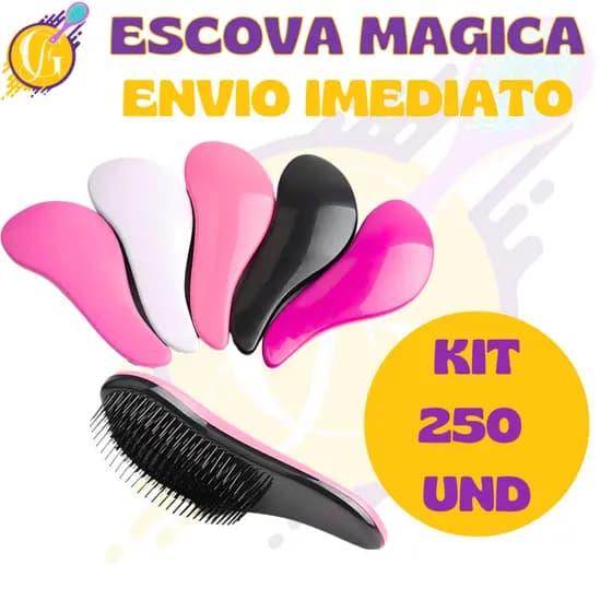 Kit 250 - Escovas Mágicas pra cabelo - Anti Frizz - De Desembaraçar Cabelo - Glamour Feminino
