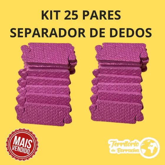 KIT 25 Separadores de dedos manicure rosa