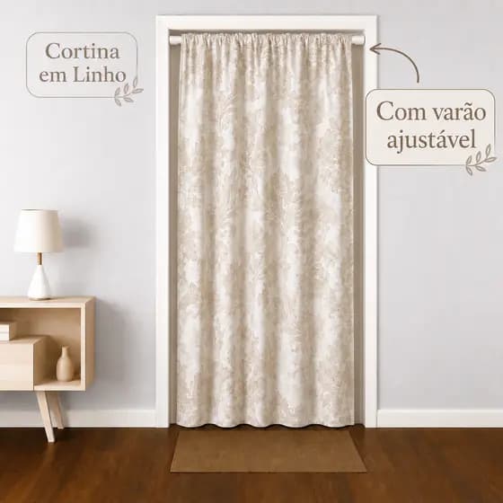 Kit Cortina com Varão Ajustável – Pronto para Instalar Varias Cores