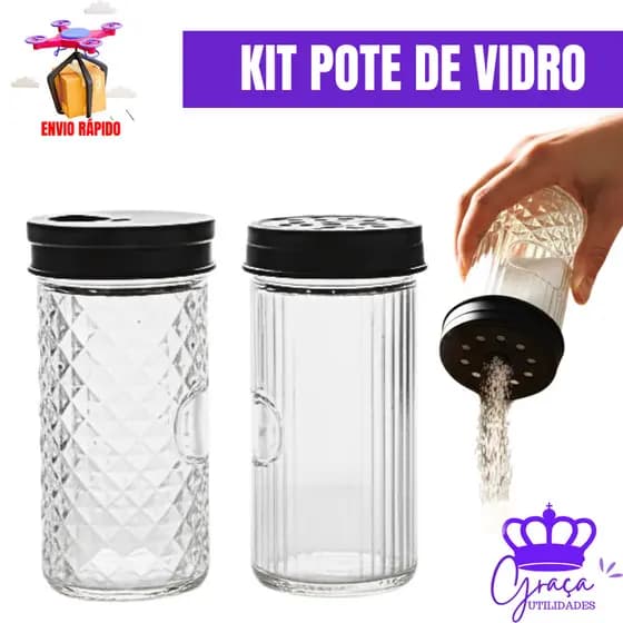 Kit Potes De Temperos Condimentos De Vidro