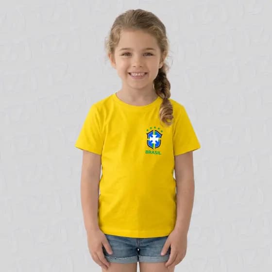 Camiseta Brasil Pai Mãe Filho Do Mundo Camiseta 100% Algodao Mascolina Infiantil E Plus Size 1 unidade