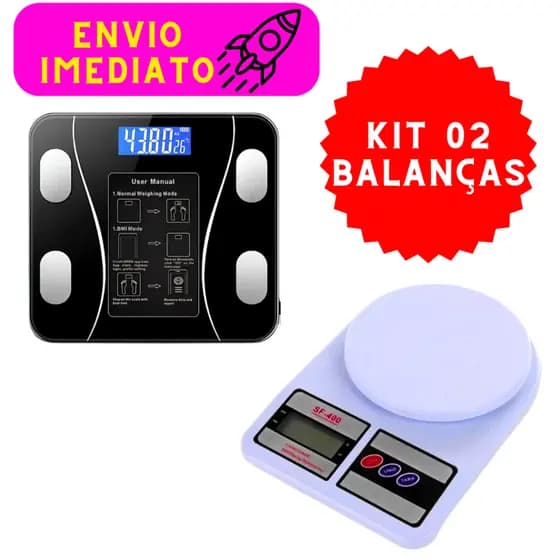 Kit 02 Balanças 01 Balança Digital e 01 Balança de Cozinha de Alta Qualidade Muitas Funções