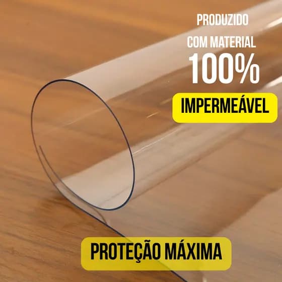 Toalha de Mesa Transparente Impermeável 4, 6, 8 e 10 lugares