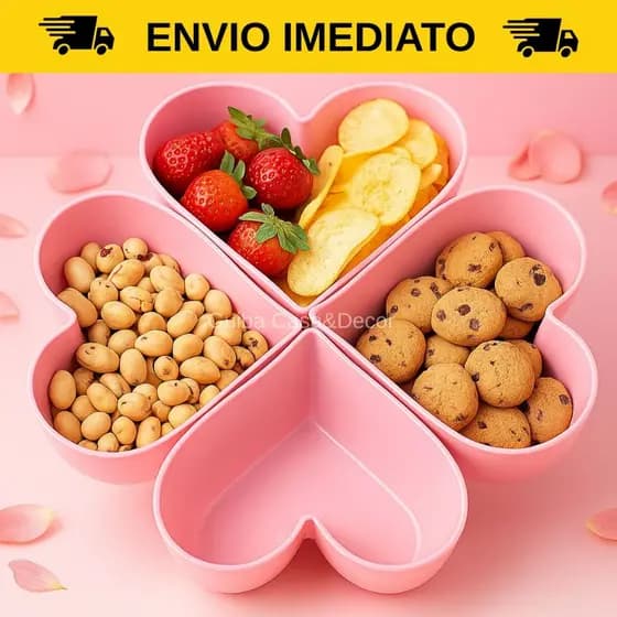 Kit até 50 Pote Coração Petisqueira Plástico Sobremesa Festas Dia dos namorados Sorvete Amendoim Tigela