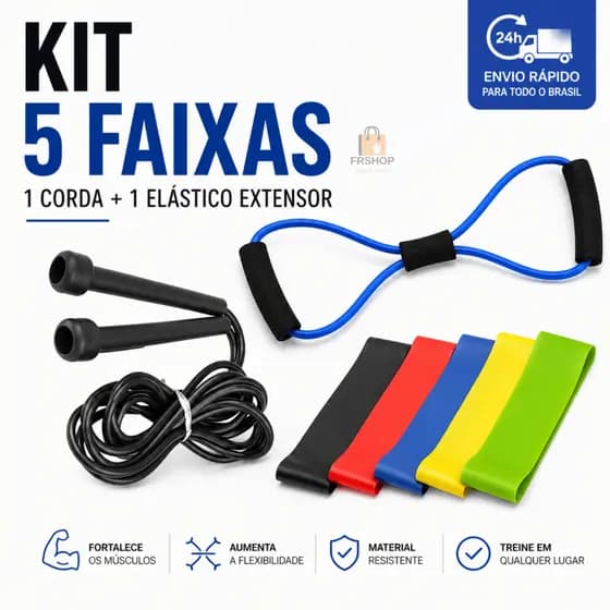 5 Faixas Elástica Mini Band Para Exercício Elastico Extensor Ginastica Fisioterapia