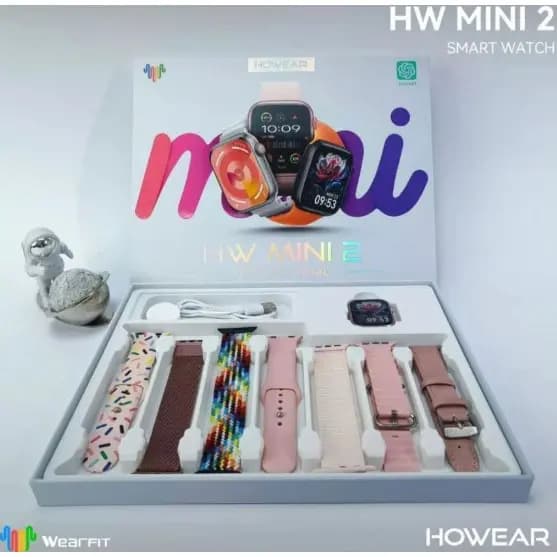 Smartwatch HW Mini 2 Com 7 Pulseiras 41mm Lançamento 2024 Chat GPT GPS Compatível IOS e Android