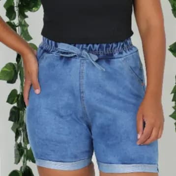 Promoção Short Jeans Feminino Elastano Bolso Traseiro Curto Elastex Hot Pant Cintura Alta Destroyed