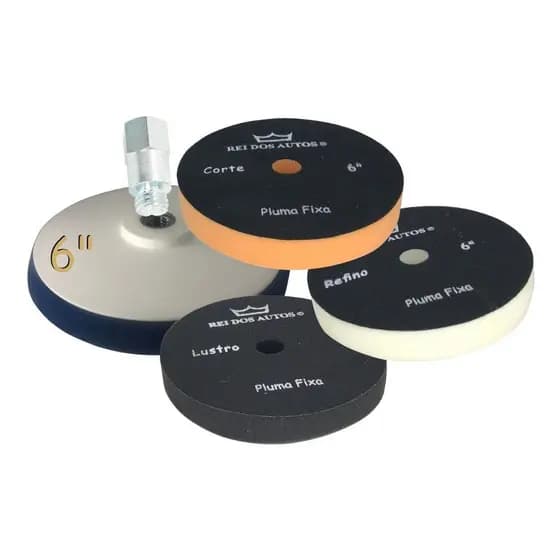 Kit Boinas para Polimento Espuma 6 Polegadas Corte Refino Lustro P Rotativa e Roto Orbital