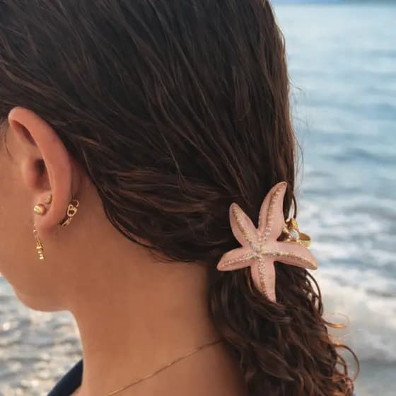 Presilha de Cabelo Tipo Piranha Estrela do Mar – Metal Elegante e Resistente