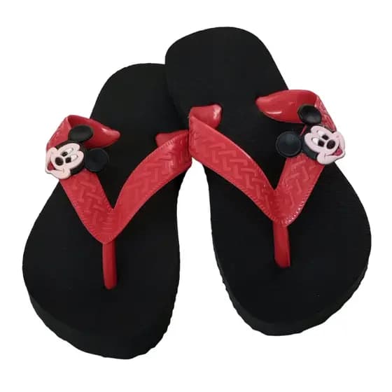 Chinelo Infantil Menino Mickey Mouse Preto e Vermelho