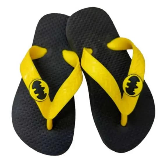 Chinelo Batman Infantil Preto e Amarelo
