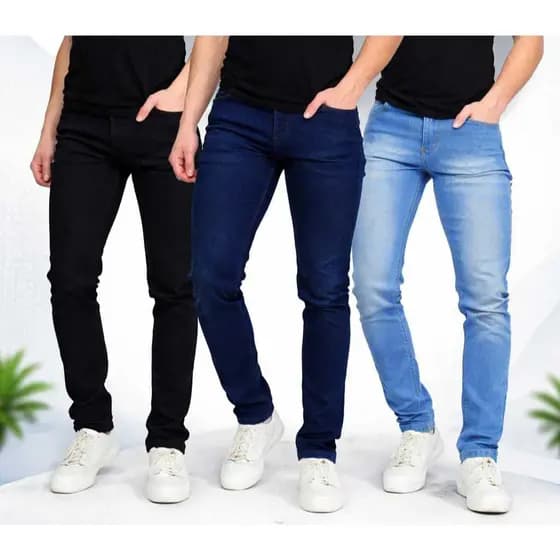 Kit Calças Jeans Masculino Básica Conforto Total