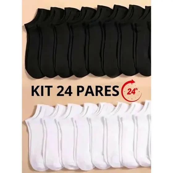 🔥Kit 3 a 24 pares Soquete Unissex Menor Preço