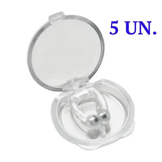Kit 5 Dispositivos Anti Ronco - Clips Dilatadores Nasais Magnéticos para Melhorar o Sono e a Respiração