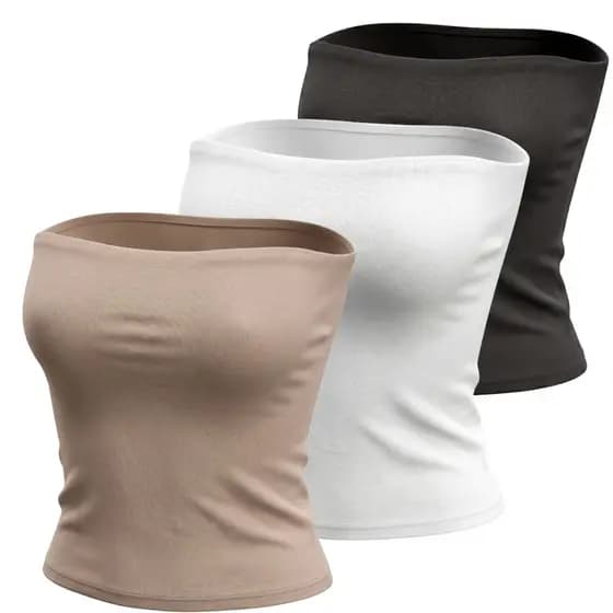 Tops faixa Tube Feminino SUPLEX Tomara Que Caia Versátil Tendência Casual Verão