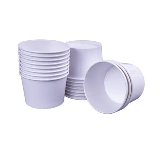 Pote de papel branco liso 360 ml biodegradavel 100 un Festa Açai Eventos Food Restaurantes Bares