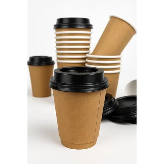 Copo liso kraft 200 ml com tampa bico