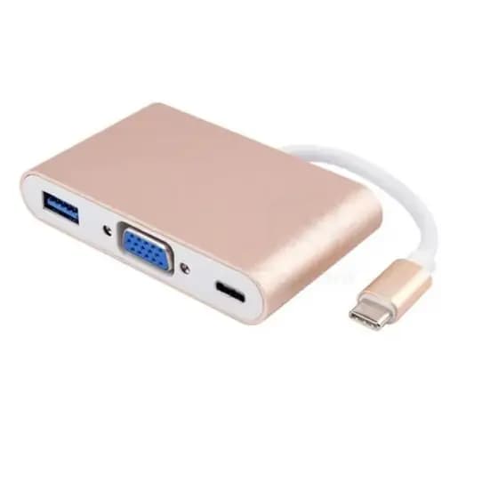 Adaptador Usb 3.1 Tipo C Thunderbolt 3.0 2x Usb 3.0 Vga Usb