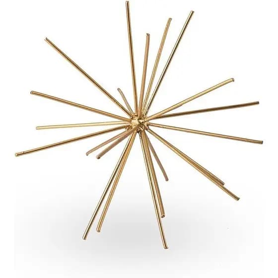 Escultura Ouriço M 16 Cm Dourado de Ferro Estilo Moderno Decoração de Casa, Escritório