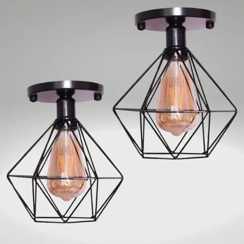 Kit 2 Lustre Plafon Diamante Luxo