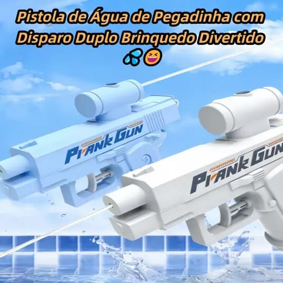 Pistola de Água Pegadinha Maluca – Jato para frente e para trás, Azul e Branca, Jato de 5–8m 💦😆