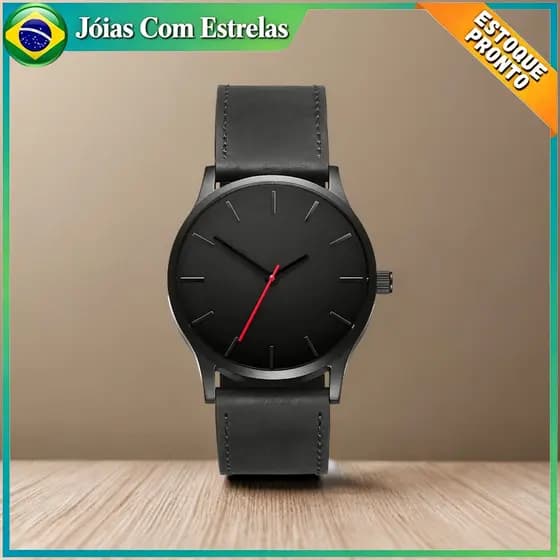 Relógio de quartzo clássico casual e minimalista com mostrador grande ultrafino e minimalista