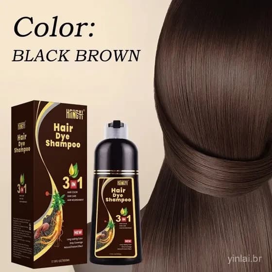Shampoo de tintura de cabelo três em um, ingredientes orgânicos naturais de longa duração, tintura sem produtos químicos