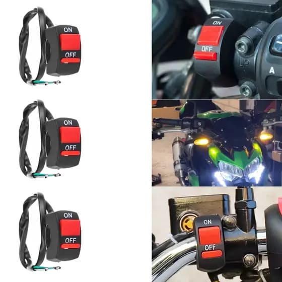 03 Botões Pisca Alerta Universal Guidão Motos Fazer 250 Fz25 Lander 250 Xtz Tenere Guidão Motos