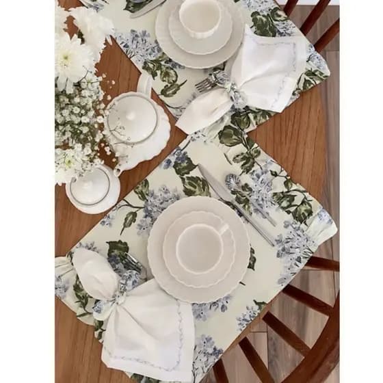 Kit Jogo americano Hortênsia Coleção Farmhouse ( 2 Lugares a mesa )