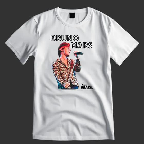 Camiseta Bruno Mars Turnê Brasil 2024 Camisa Bruno Mars COR