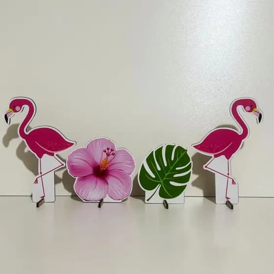 Kit 4 Displays de Mesa Flamingo - Centro de Mesa, Rosa