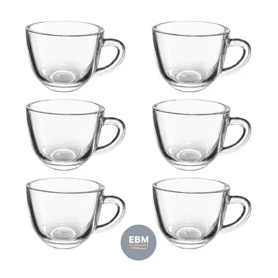 Jogo De Xícaras Café De Vidro Morocco 80Ml 6 Peças.
