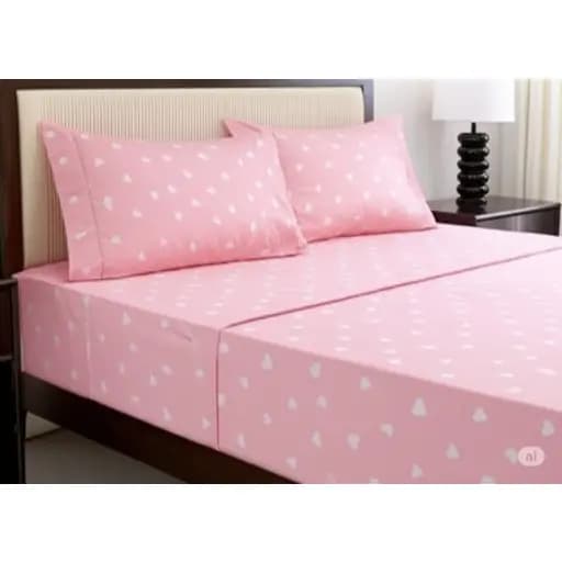 Lençol De Cama Casal com Elástico Estampado com Fronhas - Tecido Algodão - MARCOSSHOP