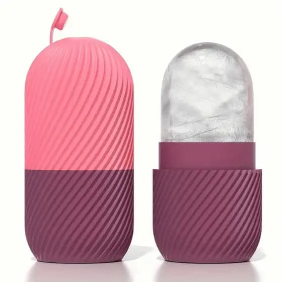 Rolo Facial de Gelo em Silicone Massageador para Cuidados Faciais