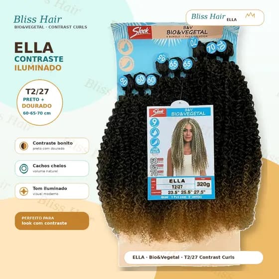 Cabelo Bio Vegetal Ella Sleek 320g 9 Telas