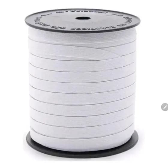 Elástico Chato 10mm Branco para Costura e confecção (100m)